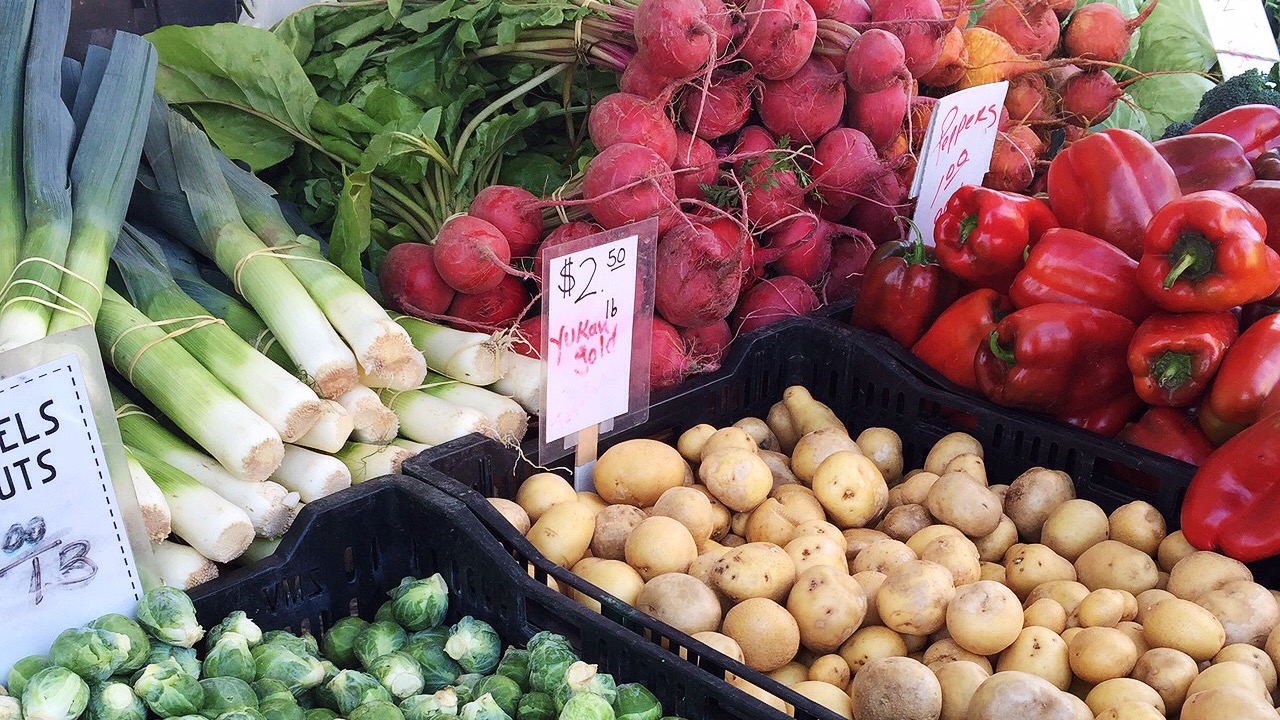 Vegetables at Solvang Farmer's Market in December