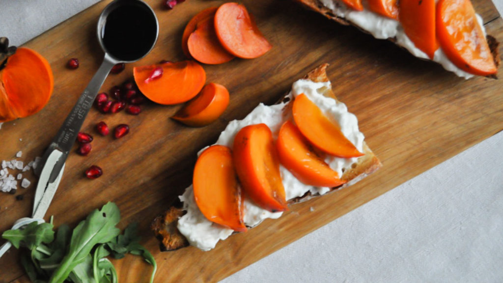 Persimmon and Ricotta Toast