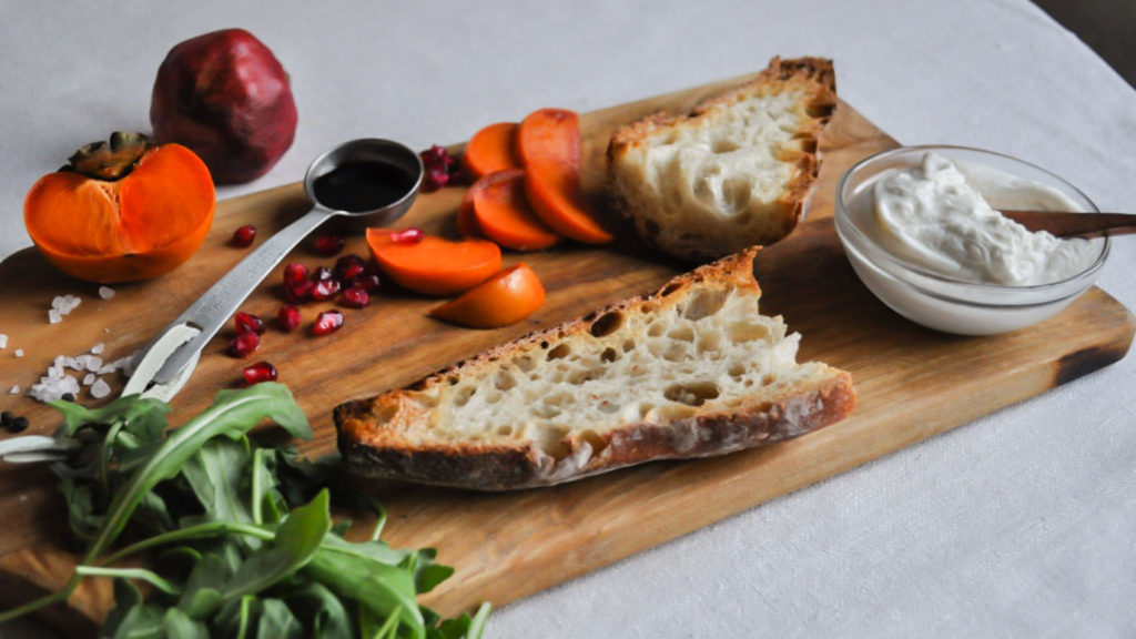 Persimmon and Ricotta Toast